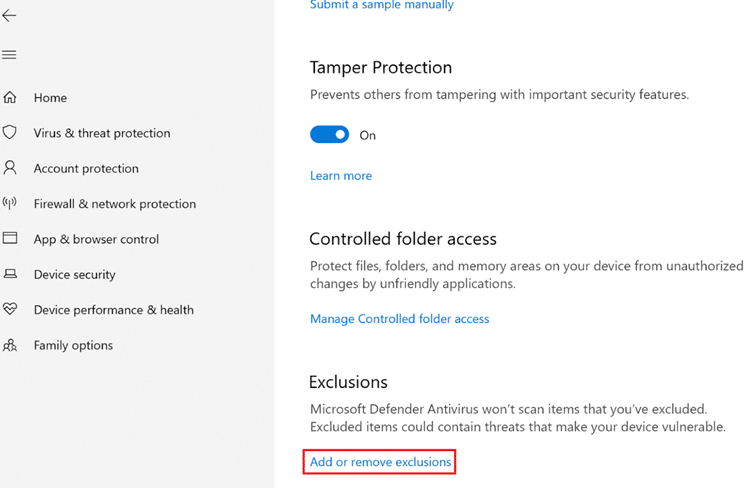 Then, scroll down and click Add or remove exclusions as depicted below. Fix Teamviewer Not Connecting in Windows 10