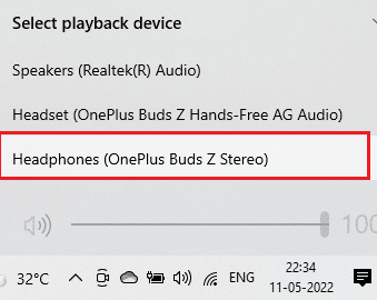 select playback device. Fix Bluetooth Headphones Stuttering on Windows 10