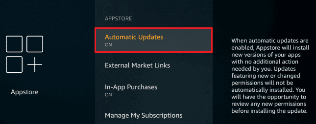 turn ON the Automatic Updates option. Fix Firestick CBS Error UVP 1011