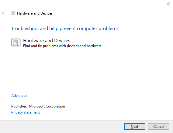 This will open Hardware and Device troubleshooter. How to Fix Windows 10 Touchscreen Not Working