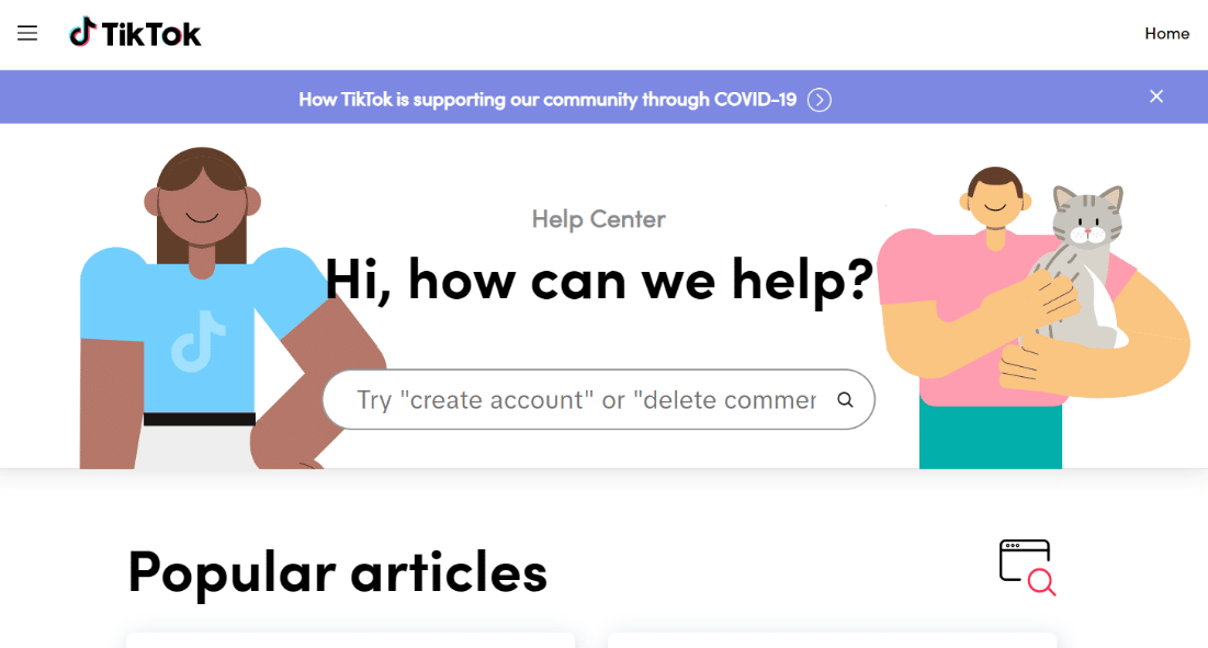 tiktok customer support webpage | can't change profile picture on tiktok
