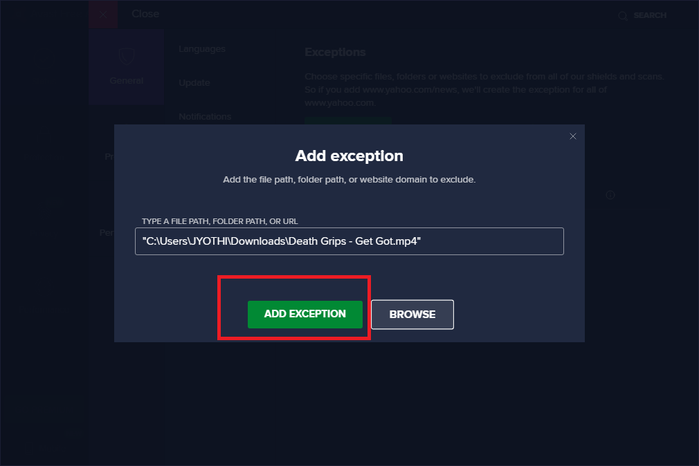 To create an exception, click Add Exception | Fixed: Avast Blocking LOL (League of Legends)