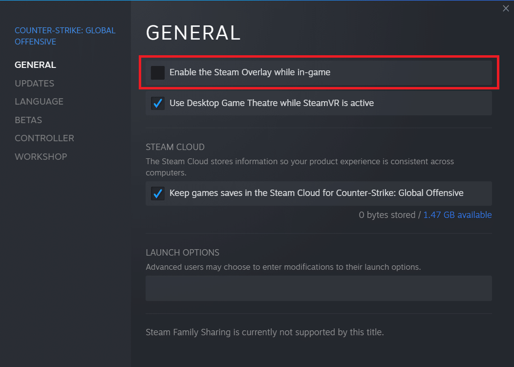 To disable, uncheck the box next to Enable the Steam Overlay while in game in the General tab. 