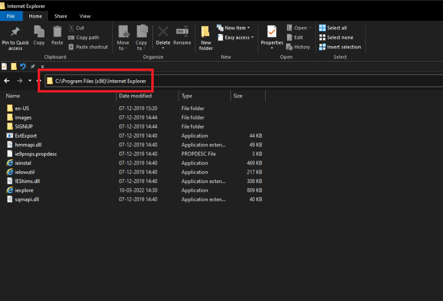 go to internet explorer folder location. Fix Runtime Error 429 in Windows 10
