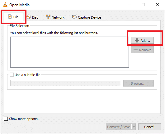 للعثور على ملف الفيديو، انتقل إلى علامة التبويب "ملف" وانقر فوق الزر "إضافة". دليل سريع لتحويل MP4 إلى Mp3 من خلال Windows Media Player
