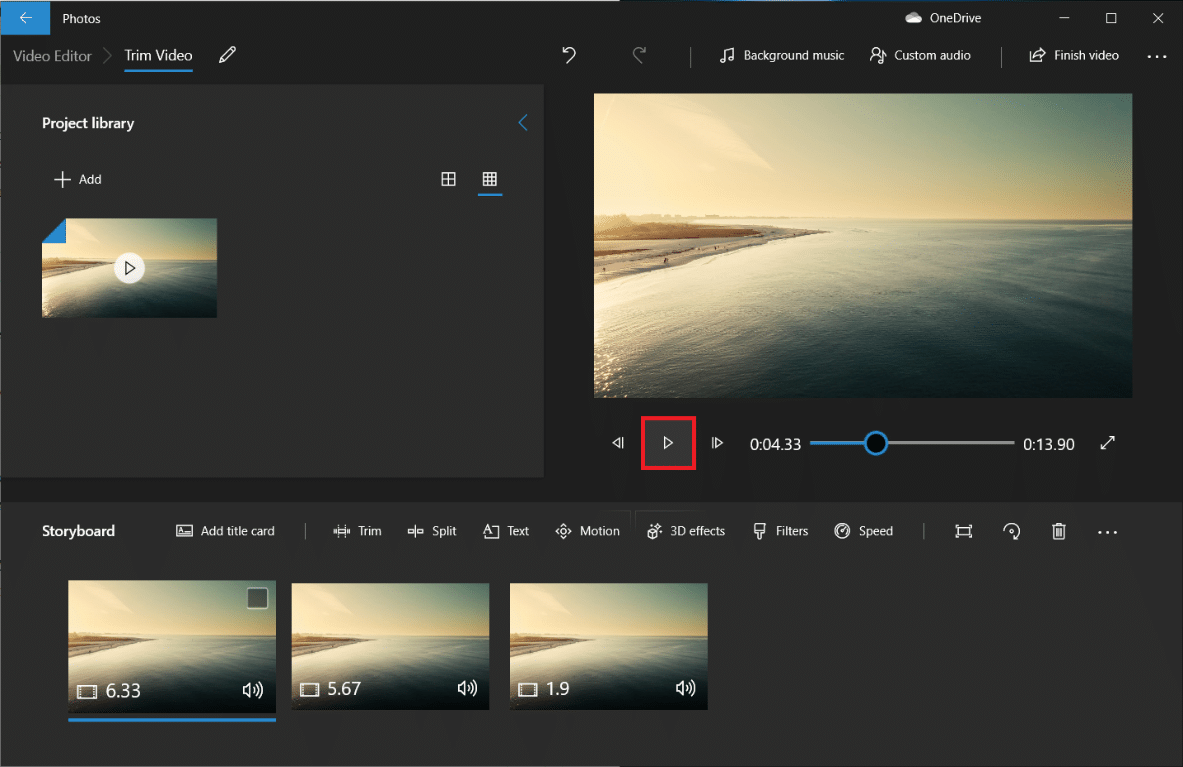 To preview the final video, click the Play button. How to Trim Video in Windows 10