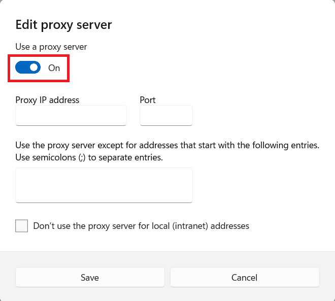 Toggle for proxy server. How to Fix Microsoft Store Not Opening on Windows 11