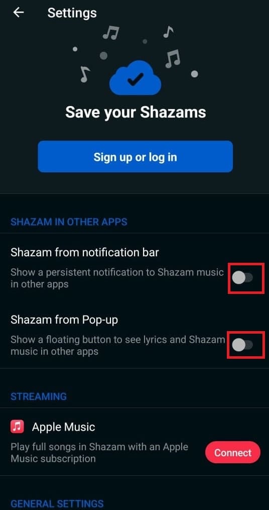 Toggle on for both notification bar and Pop-up permissions | How to Use Shazam Song on Instagram