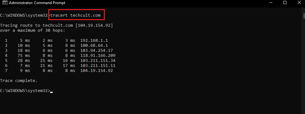 tracert command in cmd. How to Find Someone’s Exact Location with IP Address