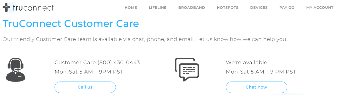 TruConnect Customer care website