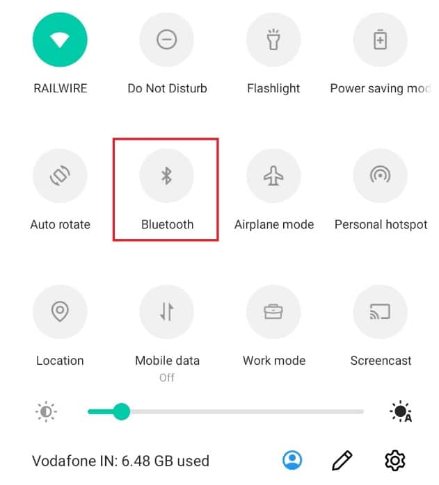Turn off Bluetooth by tapping on it