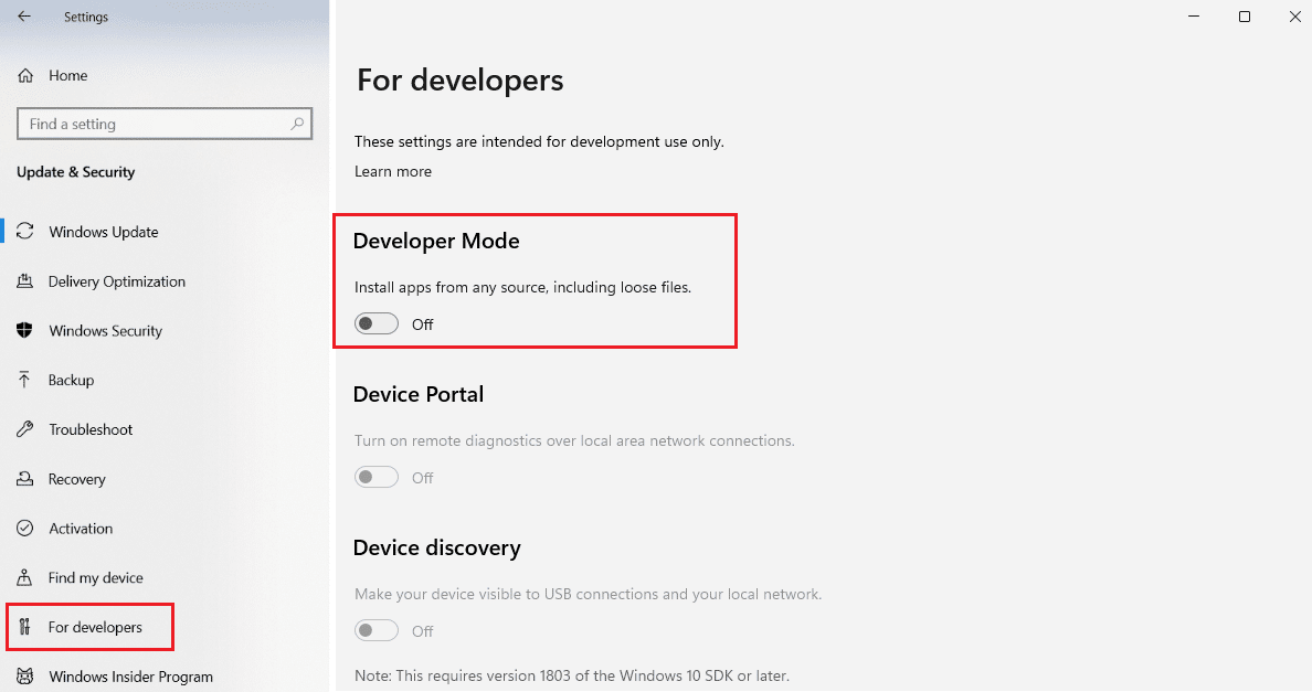 turn off developer mode. Fix Windows Store Error 0x80240024