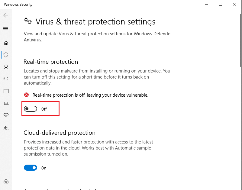 Turn off the Real-time protection. Fix Dota 2 Disk Write Error
