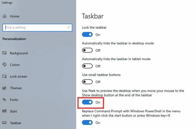 Turn off the toggle for the Peak to preview option