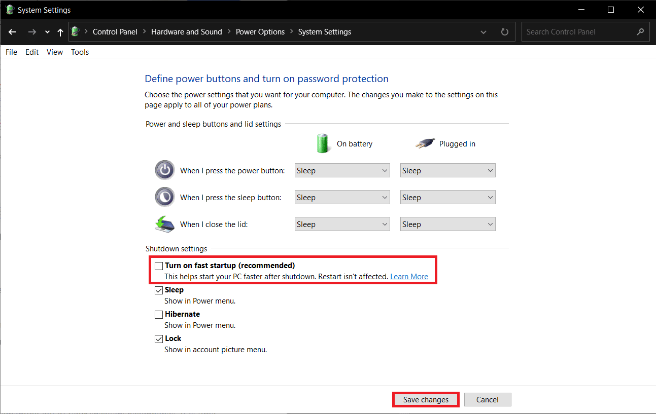 Turn on fast startup is unchecked. Fix Windows 10 Audio Crackling