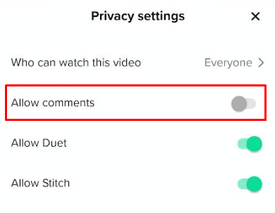 Turn on the Allow comments option | How to Reply to a Comment on TikTok