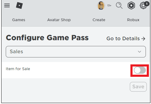 turn on the item for sale toggle. How to Give Robux to Friends