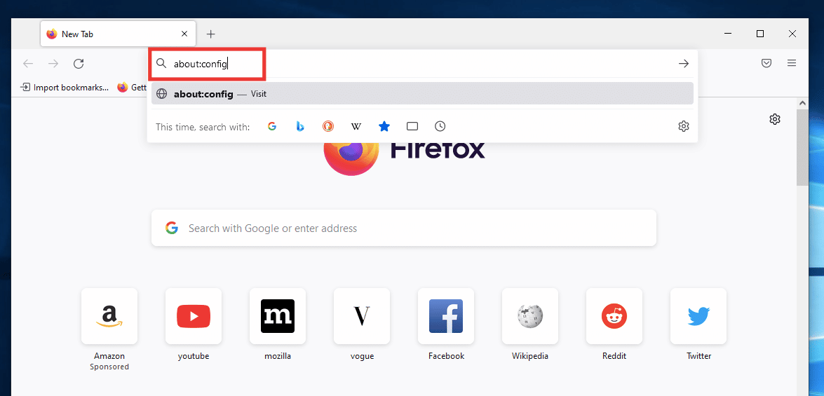 type about config into the firefox address bar. Why is Firefox down