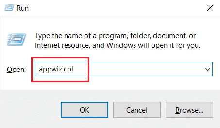 appwiz.cpl을 입력하고 Enter 키를 누르세요.