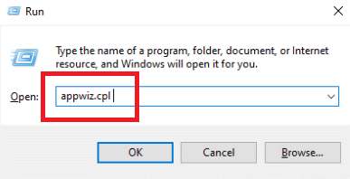Type appwiz.cpl in the dialog box and press Enter to launch the Programs and Features window