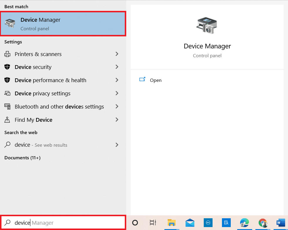 Введите «Диспетчер устройств» в меню поиска Windows 10 и откройте его. Исправить видеозвонок Microsoft Teams, который не работает