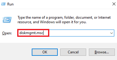 Type diskmgmt.msc and press enter. Fix The Disk Check Could Not be Performed Because Windows Cannot Access the Disk