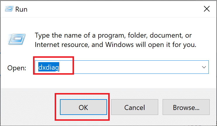 Type dxdiag in the Run dialogue box and then, click on OK. Fix Miracast Not Working on Windows 10