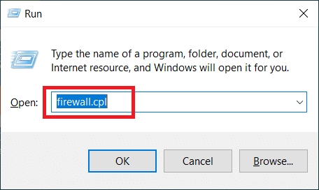 Type firewall.cpl and hit Enter ix A Socket Error Occurred During The Upload Test on Windows 10