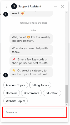 Type in your query in the chat to talk to the customer executive | How to Delete Weebly Website