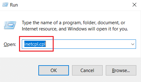 Type inetcpl.cpl and hit Enter