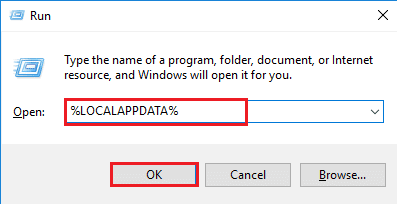 type localappdata in the Run dialog box. Fix App Plex TV is Unable to Connect to Securely