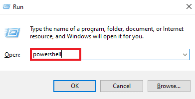 Type powershell and enter