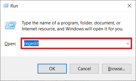 open the Registry Editor window