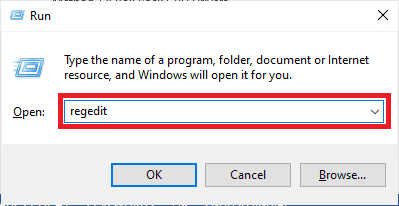 Type regedit in the given field and press the Enter key. Fix Warframe Error 10054 on Windows 10