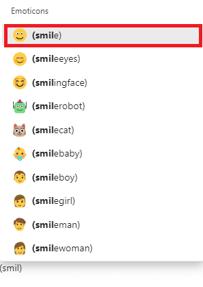 type smile emoji name. How to Use Microsoft Teams Secret Emoticons
