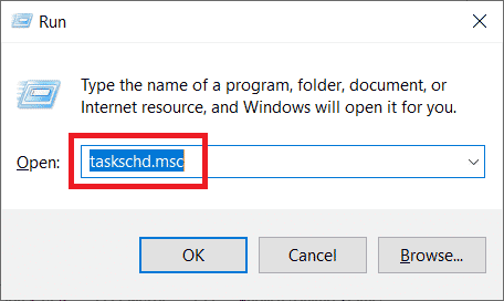 Type taskschd.msc and hit Enter. Fix Error in wsclient.dll in Windows 10