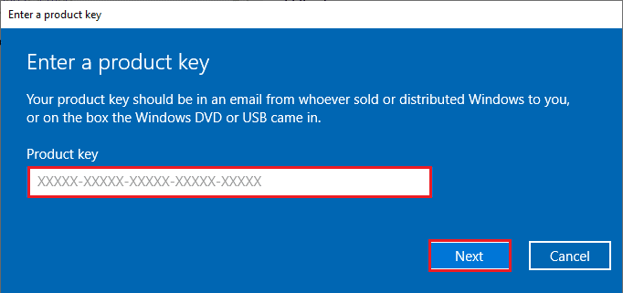 введите 25-значный ключ продукта. Исправить ошибку Windows 10 0xc004f075