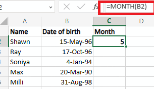  Type the formula to apply it in the adjacent cell of cell B2, and press Enter 