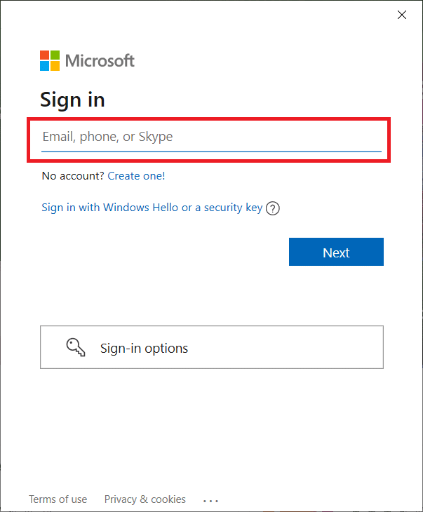 Type the login credentials and sign in back to your Microsoft account