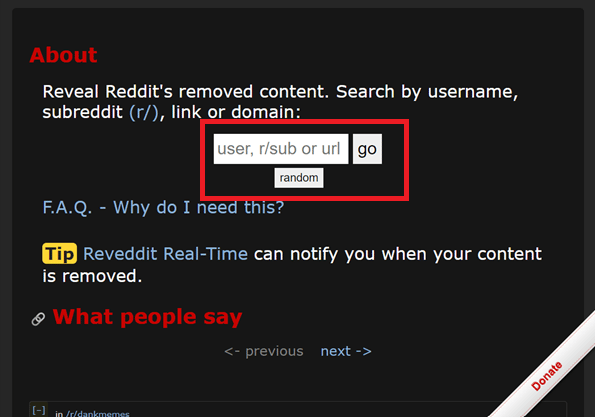 Type the name of your desired title or subReddit in the search box
