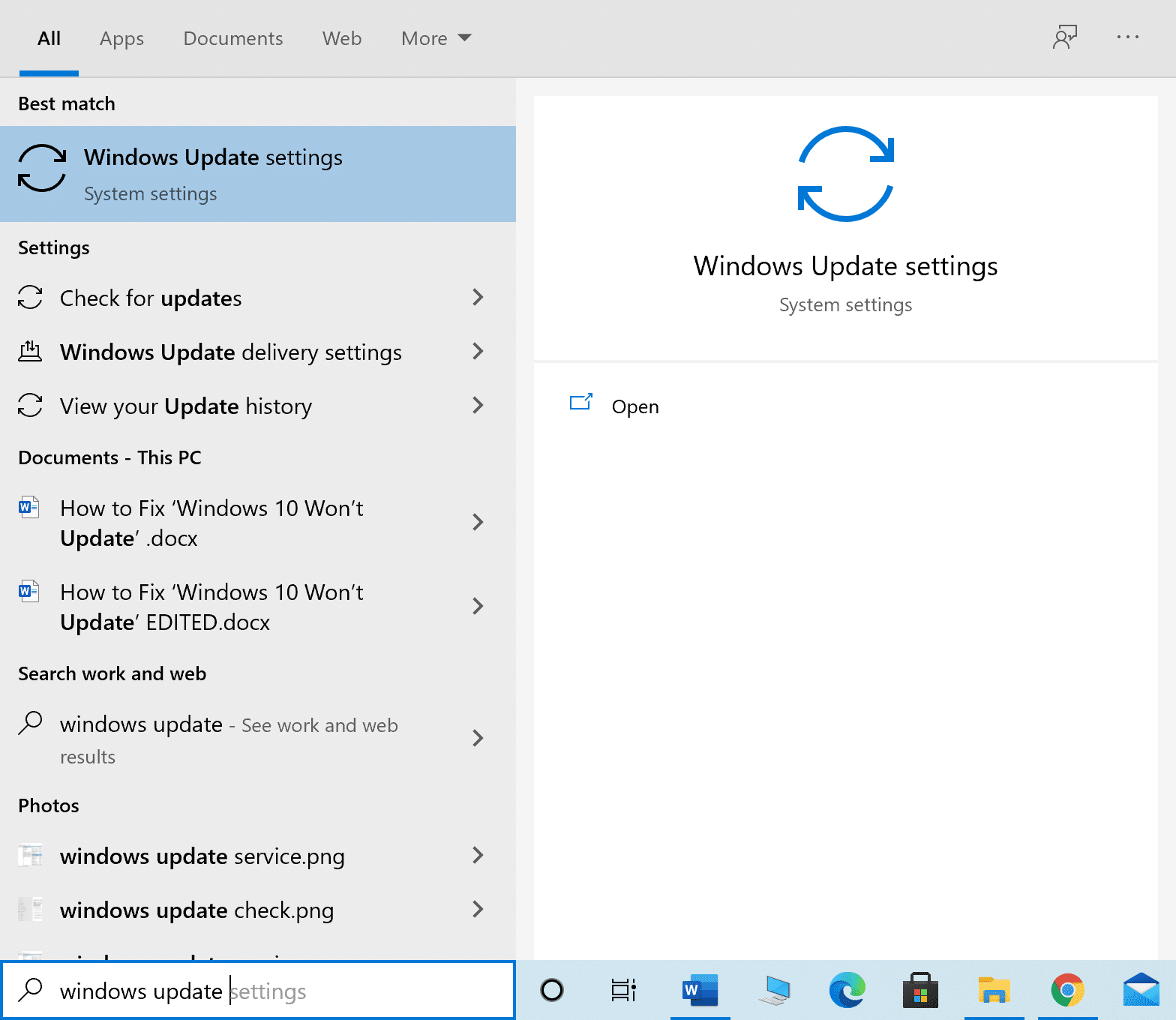 Type Windows update settings in Windows search and launch the search result. How to Fix High CPU Usage on Windows 10?