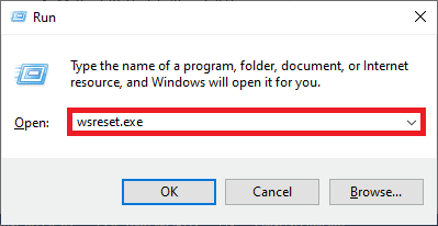 введите wsreset.exe и нажмите Enter. Исправить ошибку Microsoft Store 0x80246019
