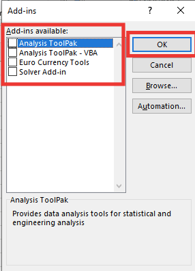 Uncheck all the add ins and click on OK. Fix Excel Has Run into an Error