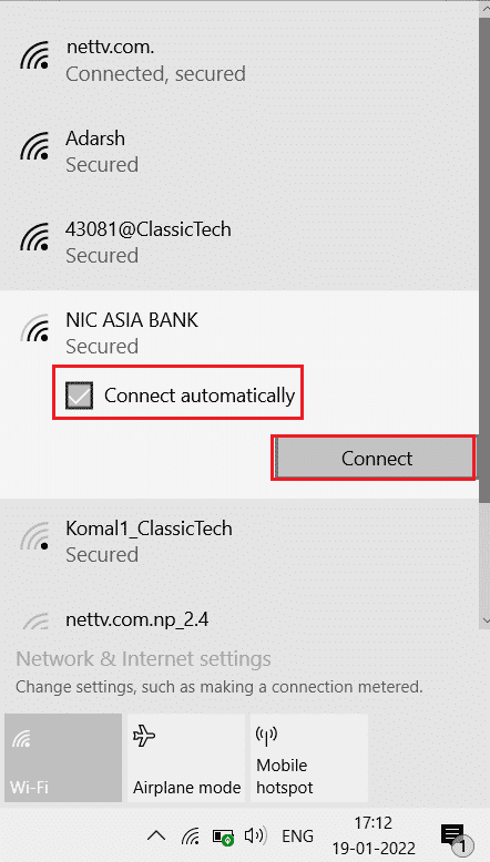 uncheck connect automatically option in wifi