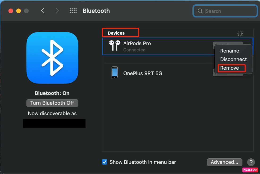 under devices choose remove option | How to Fix AirPods Connected to Mac but No Sound