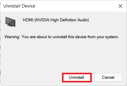 Uninstall confirmation prompt