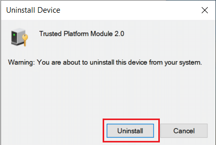 Uninstall option. How to Fix Trusted Platform Module 80090016 Error