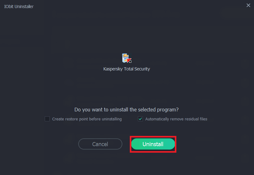 Uninstall to start the removal. How to Remove Kaspersky Endpoint Security 10 Without Password