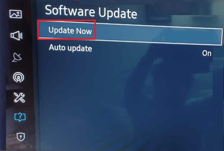 Actualizar ahora Actualización de software Samsung TV