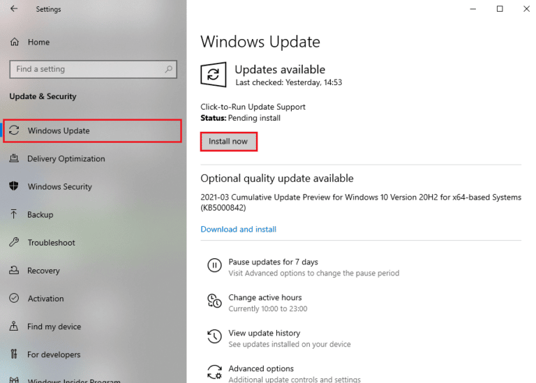Actualiza Windows. arreglar la pantalla azul de administración de memoria de Windows 11